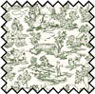 Dollhouse Miniature Silk Fabric: Camp. Toile Green